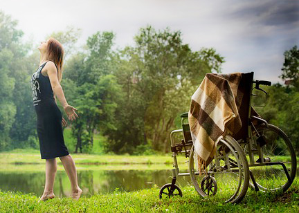 Woman out of wheelchair