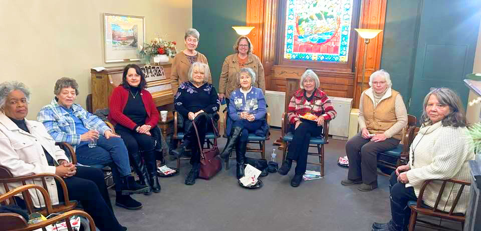 Seated left to right: Janet McGee, Julia Epp, Jana Backofen, Dona Brennan, Frances Unruh, Miriam Hedrick, Korleen Gorham, Teresa Reizel. Standing: Debby Reitzel, Brenda Pressler