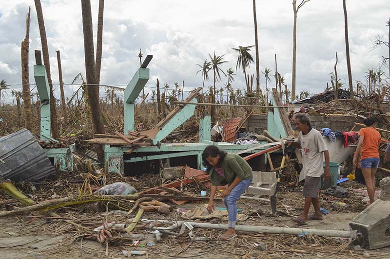 The remains of a home destroyed by the storm in Tacloban City.